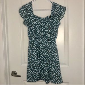 Green & White Floral Dress